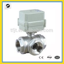 AC220V voltage 3-way T flow stainless steel 304 motor 1" ball valve with position indicator and siganl feedback function